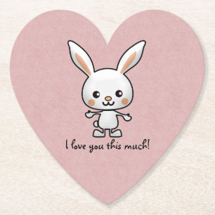 I Love You This Much Bunny Paper Coaster