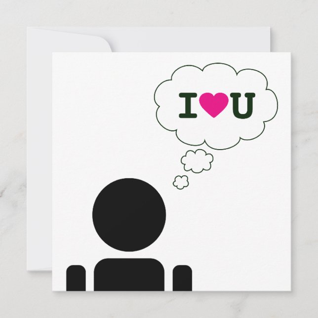 i love you thought bubble invitation (Front)