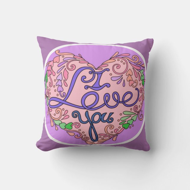 I love you throw pillow (Front)