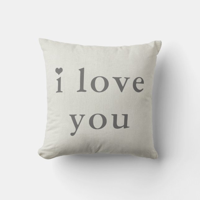 I Love You Throw Pillow (Front)