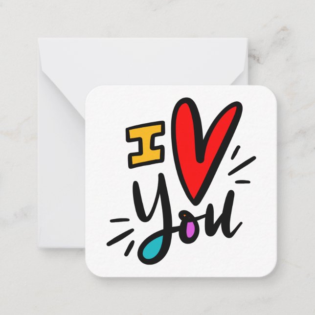 I love You Tiny Note Cards (Front)
