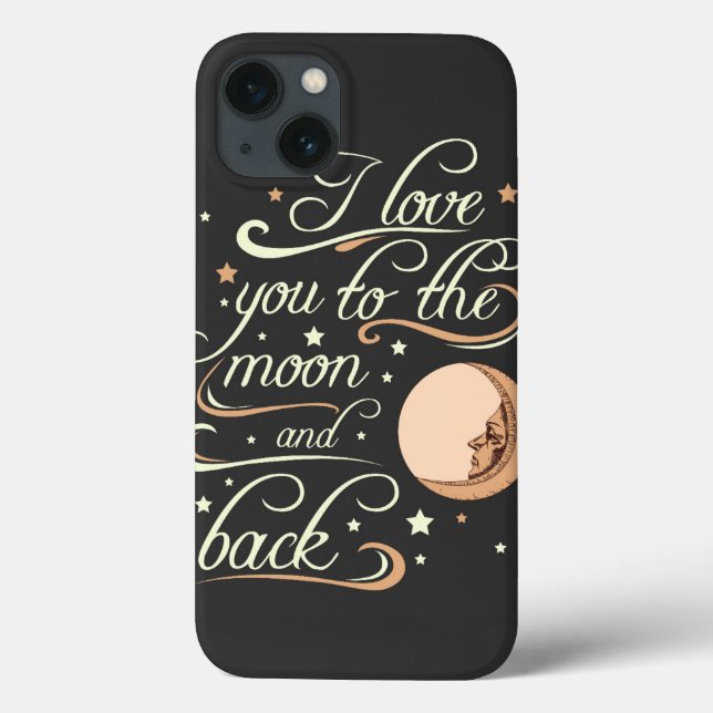 I Love You To The Moon And Back Black Case-Mate iPhone Case (Back)