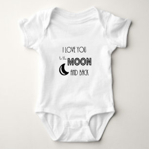 i love you to the moon and back black white baby bodysuit