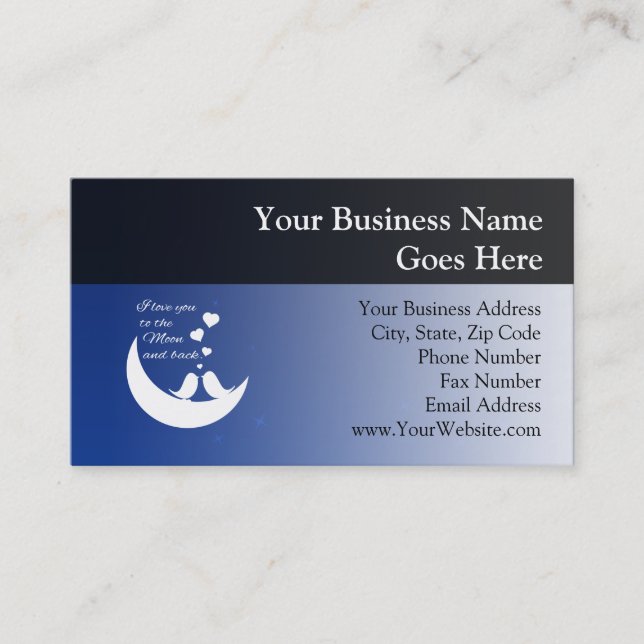 I Love You to the Moon and Back Business Card (Front)