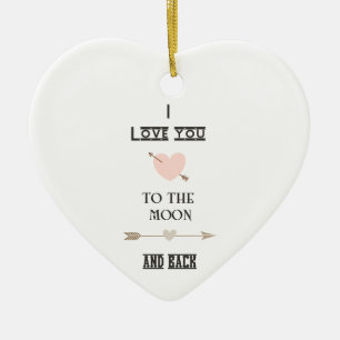 I love you to the moon and back ceramic ornament