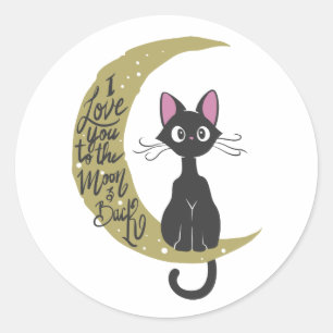 I love you to the moon and back - Choose back colo Classic Round Sticker