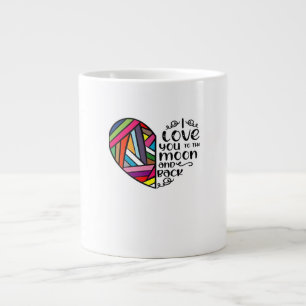 I Love You To The Moon And Back Classic Look Desig Large Coffee Mug