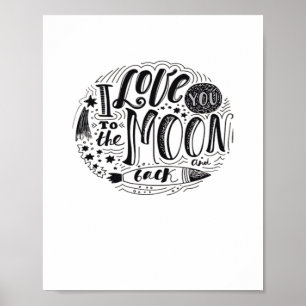 I Love You To The Moon And Back Classic Minimal De Poster