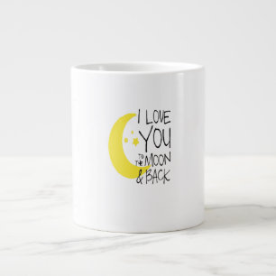 I Love You To The Moon And Back Classic Romantic Q Large Coffee Mug