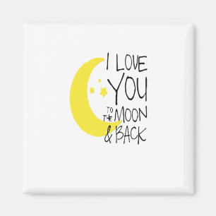 I Love You To The Moon And Back Classic Romantic Q Magnet