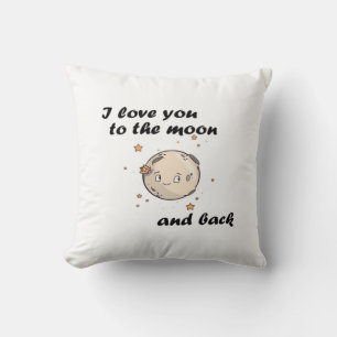 I Love You To The Moon And Back Clean Modern Desig Throw Pillow