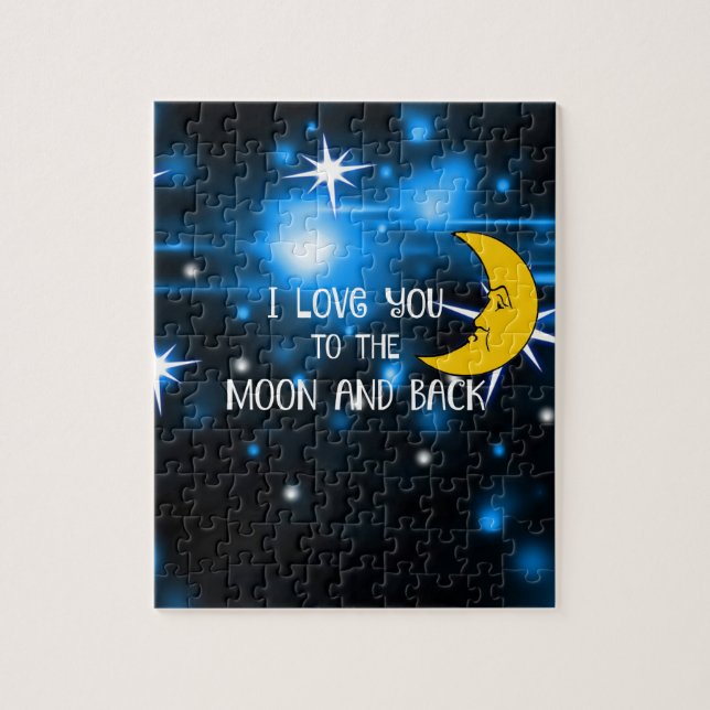 I Love You to the Moon and Back, colourful design Jigsaw Puzzle (Vertical)