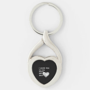 I Love You To The Moon And Back Couple Love Artist Keychain