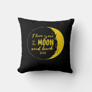 I Love You To The Moon And Back Crescent Moon Roma Throw Pillow
