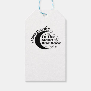 I Love You To The Moon And Back Elegant Aesthetic Gift Tags