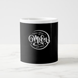 I Love You To The Moon And Back Elegant Aesthetic  Large Coffee Mug
