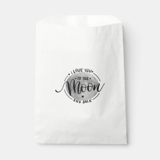 I Love You To The Moon And Back Elegant Heartfelt  Favour Bag