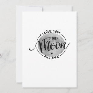 I Love You To The Moon And Back Elegant Heartfelt  Holiday Card