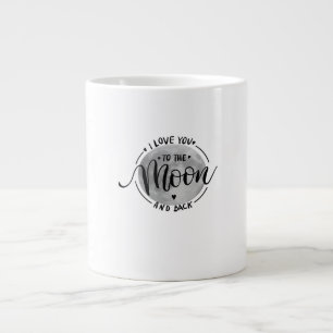 I Love You To The Moon And Back Elegant Heartfelt  Large Coffee Mug