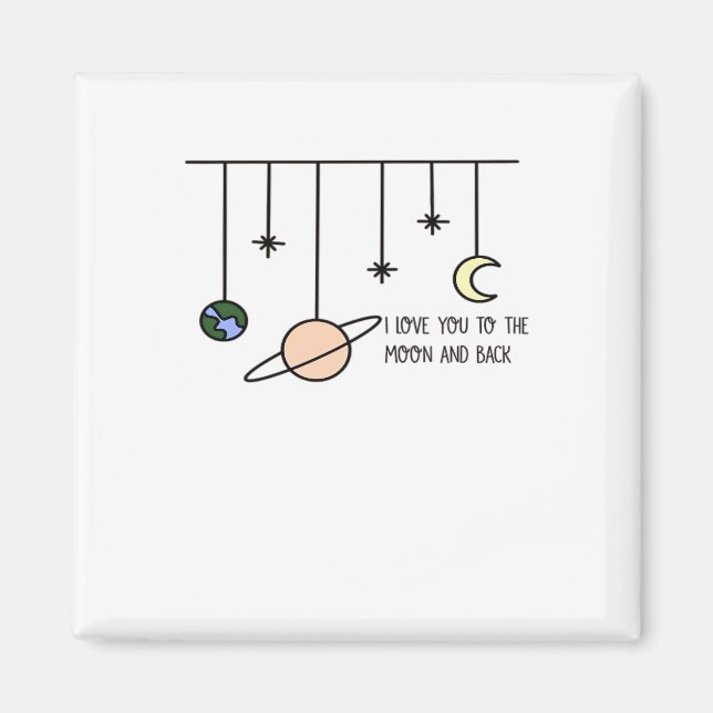I Love You To The Moon And Back Elegant Minimal St Magnet (Front)
