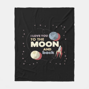 I Love You To The Moon And Back Heartfelt Aestheti Fleece Blanket