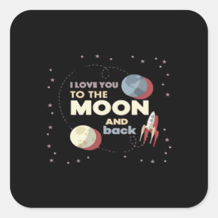 I Love You To The Moon And Back Heartfelt Aestheti Square Sticker