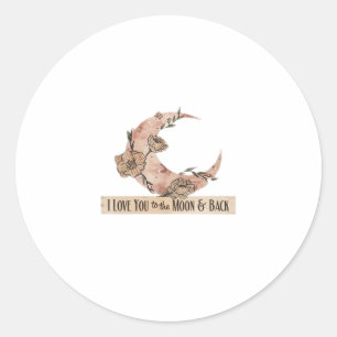 I Love You To The Moon And Back Heartfelt Clean De Classic Round Sticker