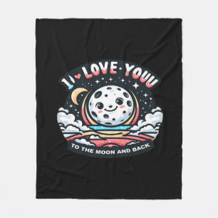 I Love You To The Moon And Back Heartfelt Design  Fleece Blanket