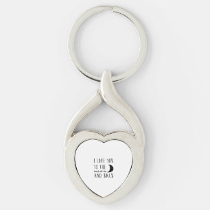 I Love You To The Moon And Back Heartfelt Minimal  Keychain