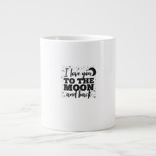 I Love You To The Moon And Back Heartfelt Minimal  Large Coffee Mug