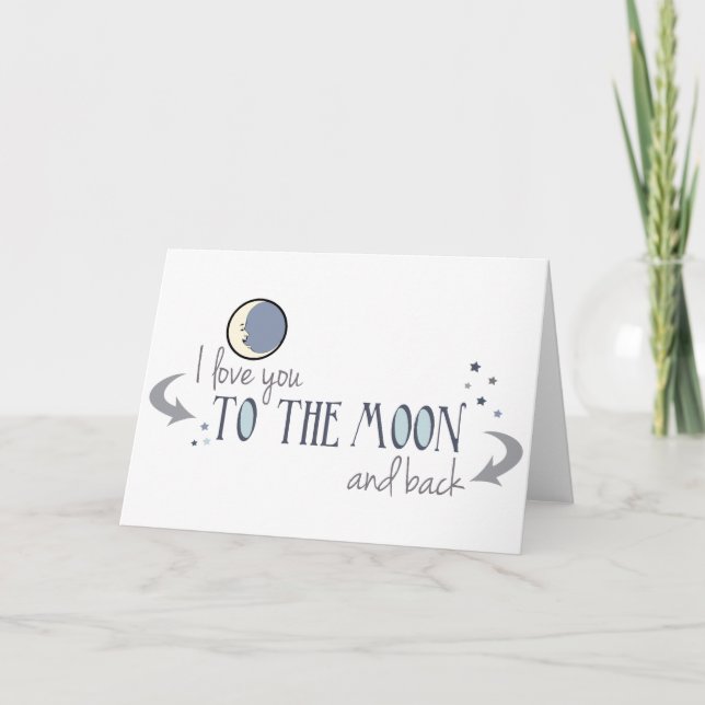 I Love You to the Moon and Back Holiday Card (Front)