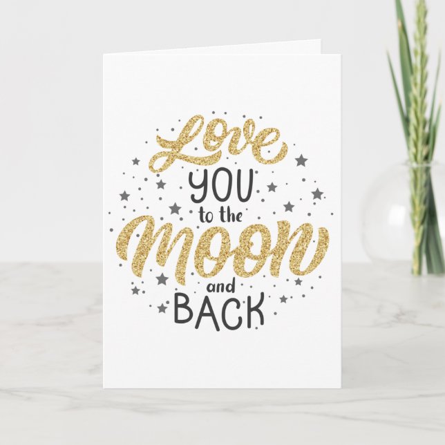 I Love You to The Moon and Back Holiday Card (Front)