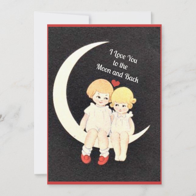 I Love You to the Moon and Back  Holiday Card (Front)
