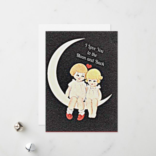 I Love You to the Moon and Back Holiday Card (Front/Back In Situ)