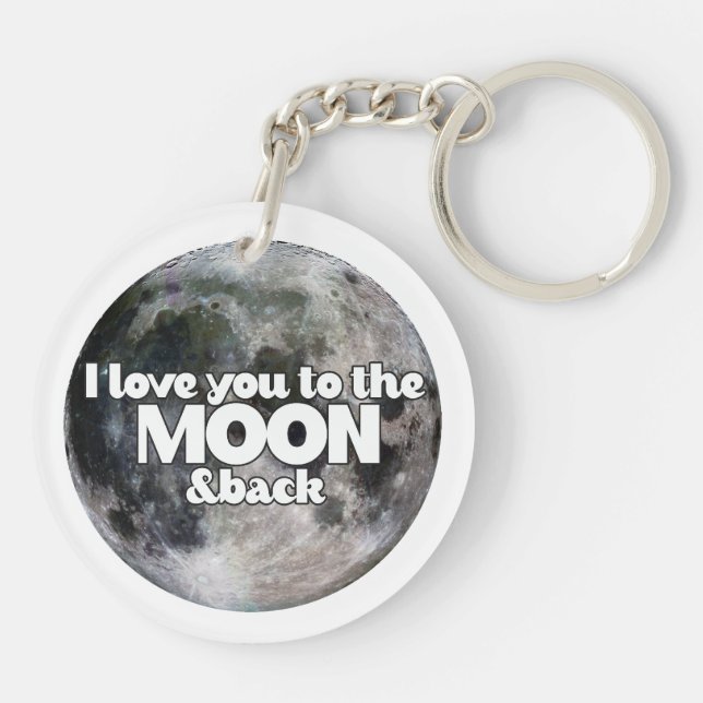 I Love you to the moon and back Keychain (Back)