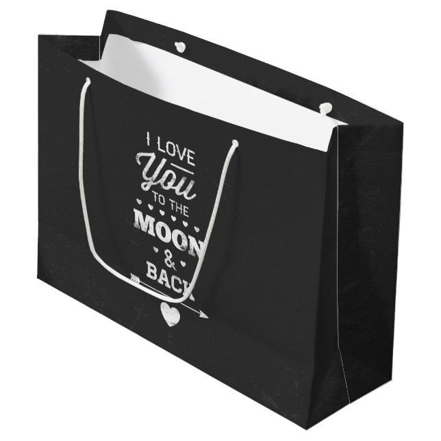 I Love You To The Moon And Back Large Gift Bag (Front Angled)