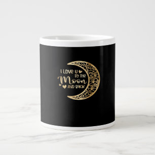 I Love You To The Moon And Back Minimal Aesthetic  Large Coffee Mug