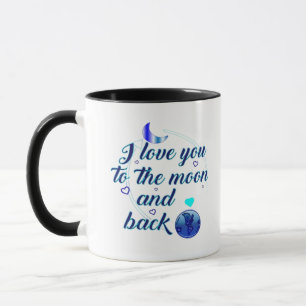 I Love You To The Moon And Back Minimal Aesthetic  Mug