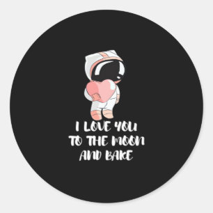 I Love You To The Moon And Back Minimal Design  Classic Round Sticker