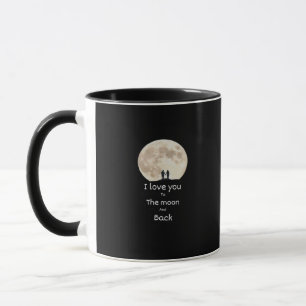 I Love You To The Moon And Back Minimal Design  Mug