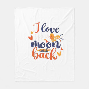 I Love You To The Moon And Back Modern Romantic De Fleece Blanket