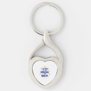 I Love You To The Moon And Back Modern Romantic De Keychain
