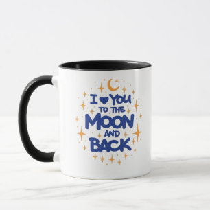 I Love You To The Moon And Back Modern Romantic De Mug