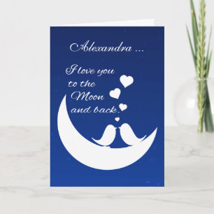 I Love You to the Moon and Back, Personalized Card