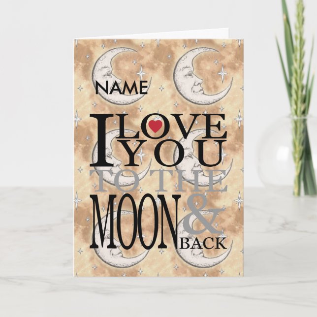 I Love you to the moon and back personalized Holiday Card (Front)
