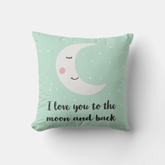 I love you to the moon and back pillow (Front)