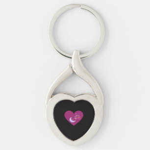 I Love You To The Moon And Back Pink Modern Aesthe Keychain