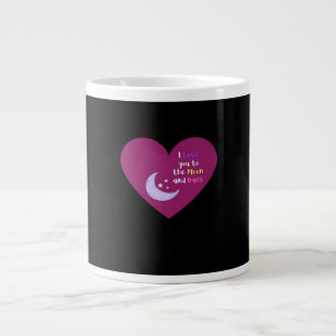 I Love You To The Moon And Back Pink Modern Aesthe Large Coffee Mug
