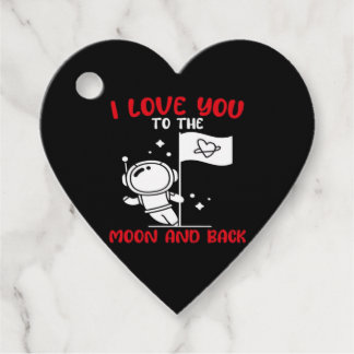 I Love You To The Moon And Back Playful Valentine  Favour Tags