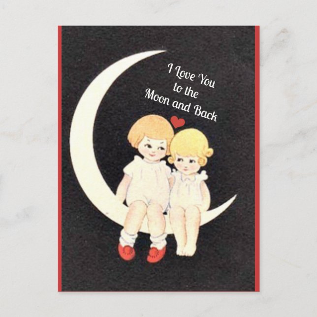 I Love You to the Moon and Back Postcard (Front)